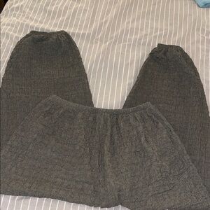 Zara Charcoal Green Textured Joggers